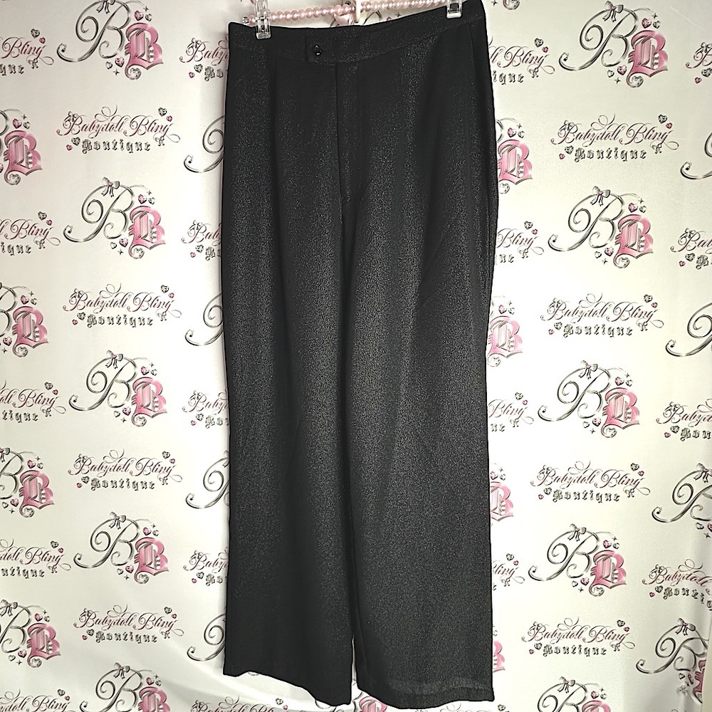 Mac & jac pants sparkly glitter shimmer Elegant Black flare wide leg Pants